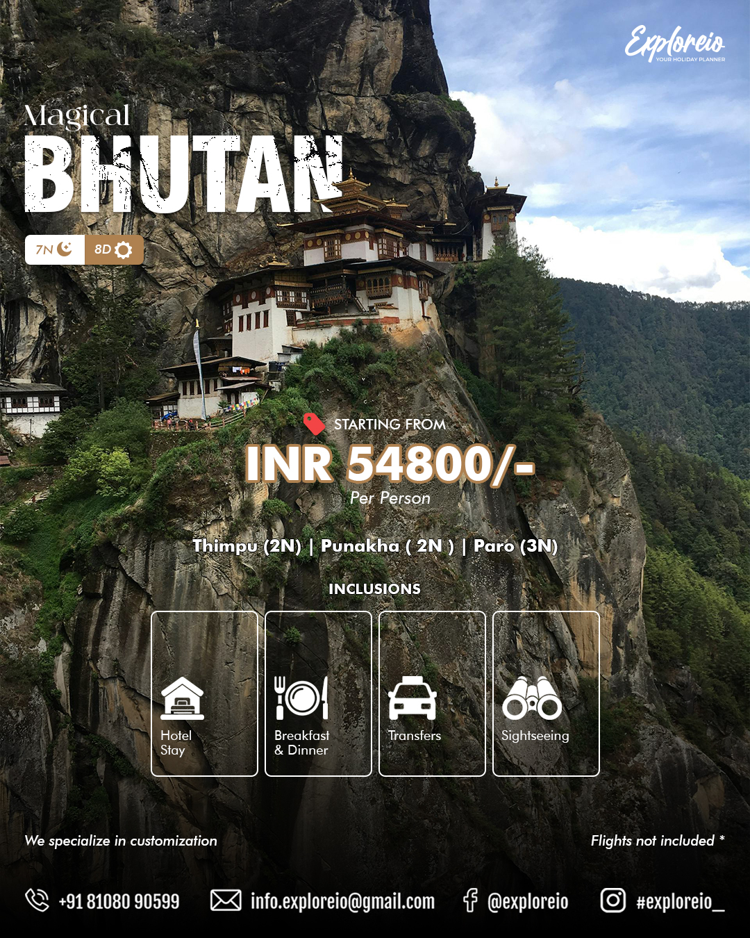 MAGICAL BHUTAN PACKAGE OF 7 NIGHTS / 8 DAYS