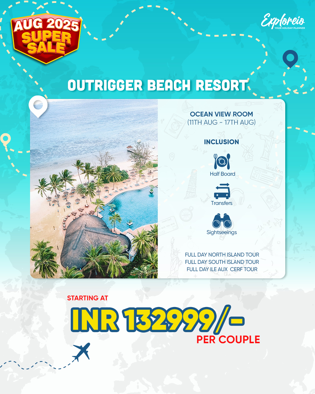 Mauritius 6N/7D Package - Outrigger Beach Resort