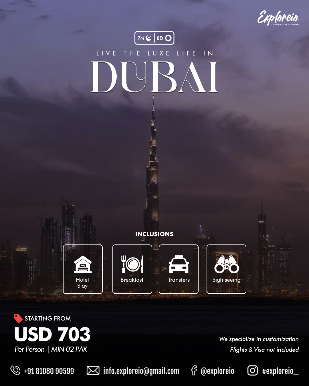 Luxe life Dubai Package - 7 Nights / 8 Days