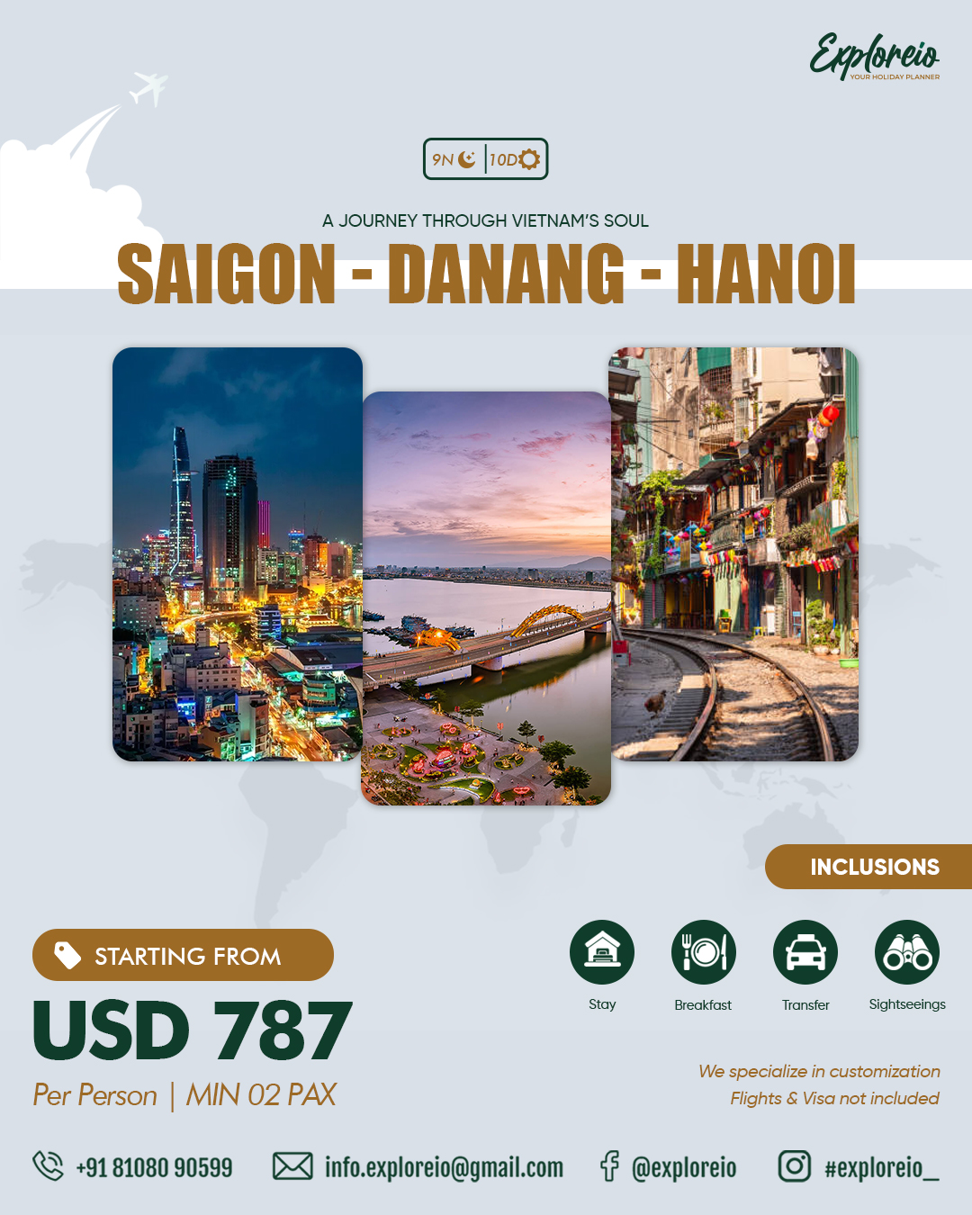 Vietnam package for 9 Nights / 10 Days