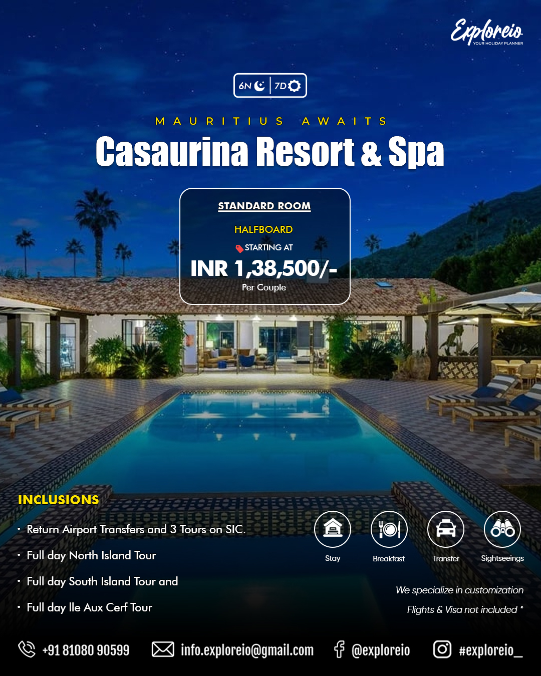 Mauritius 6N/7D Casuarina Resort & Spa Package